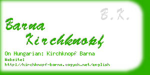 barna kirchknopf business card